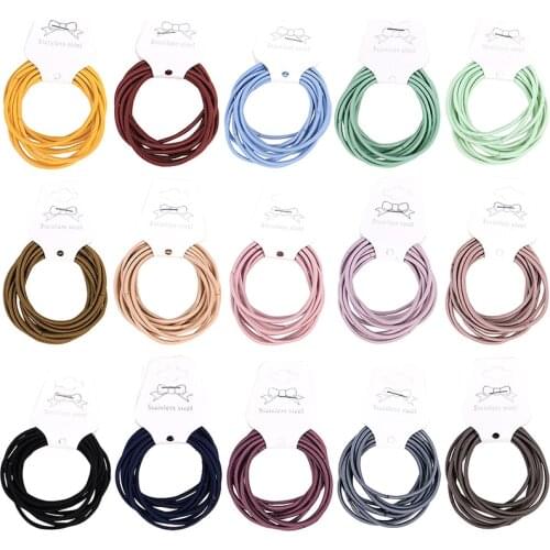 10pc/set Hot Sale Hair Accessories women Rubber bands Colorful Elastic Hair Bands For Girls Headband decorations ties Gum