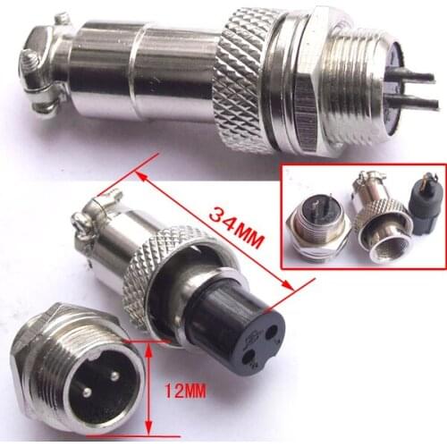 12MM Aviatio DC Power plug Radio MIC Plug Connector