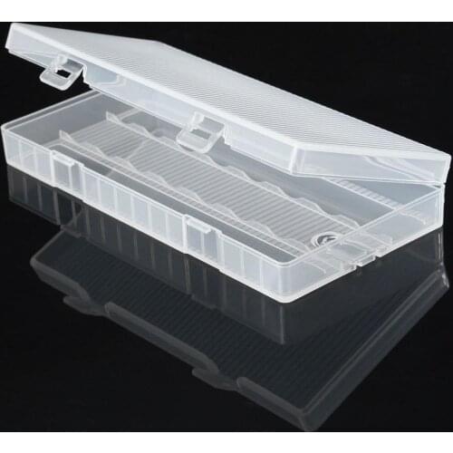 2pcs/set Transparent Battery Case Holder Hard Plastic Storage Box Cover For 8PCS 18650 batteries Easy To Carry