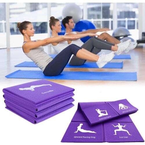 3/5/8mm Foldable PVC Yoga Mat Exercise Pad Portable Beginner Thick Non-slip Gym Fitness Pilates Play Mat