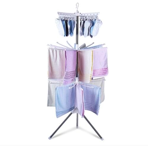 3 Tier Clothes Drying Rack Line Laundry Dryer Indoor Retractable Folding Stand