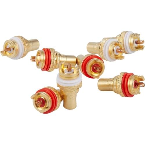 8 X CMC Gold plated RCA Phono CHASSIS SOCKETS Female Professional AMP HIFI RCA socket gold plated lotus female seat