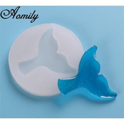 Aomily White Mermaid Tails Silicone Mold Cake Fondant Decorating Mould Kitchen DIY Baking Tool Gadgets Sugarcraft Gumpaste Mould