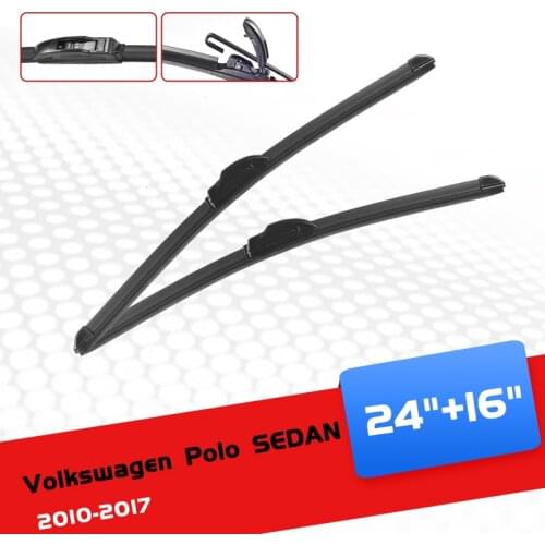 CELANOVA Car Wiper Blade For Volkswagen vw Polo SEDAN 2010-2017 24"+16" Windscreen Windshield Rubber Wiper