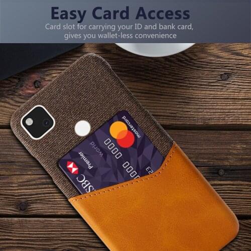 Business Phone Case Funda On The For Google Pixel 4a 4G 5.81" Coque Febric Card Holder Cover For Pixel4a 5G 6.2" Capa Funda