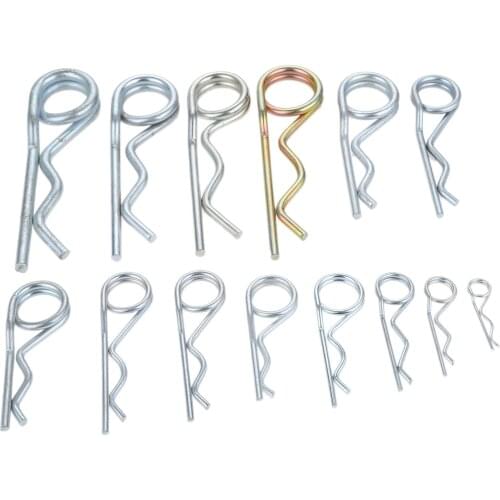 DRELD 20/10/5/2/1pcs Steel Double Ring Cotter Pins Double Coil R Clip Retaining Cotter Hair Pins for Trailer Stroller Cargo Boat