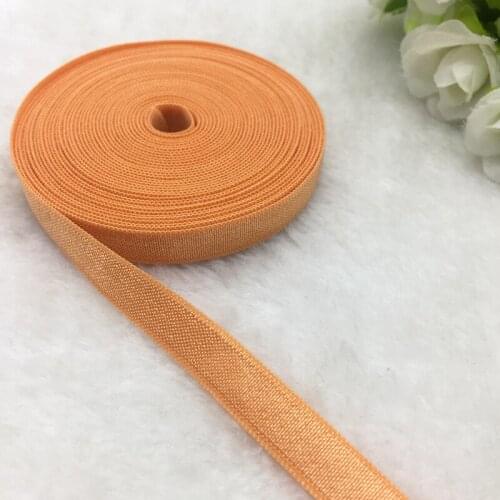 5 yds 3/8" Orange Spandex Ribbon Multirole Fold Over Elastic Band For Sewing Ties Hair Accessories Waist Garment Accessory
