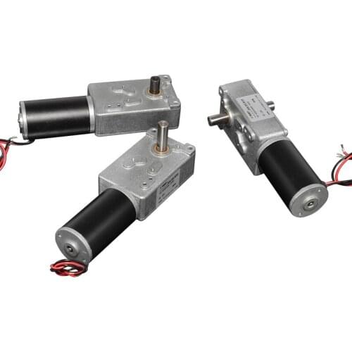 DC Electric Gear Motor with Single Long/Short Shaft & Dual Output Shaft DC Worm Gear Motor 12V3RPM 24V6RPM Low Speed Robot Spot