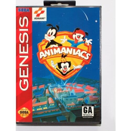 Animaniacs Game Cartridge 16 bit MD Game Card With Retail Box For Sega Mega Drive For Genesis