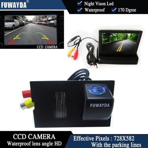 FUWAYDA Car Chip Rear View Camera for Land Rover Discovery 3 4 Range Rover Sport Freelander 2 + 4.3Inch foldable LCD TFT Monitor