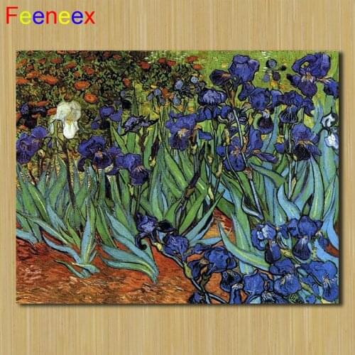 40X30cm Painter Van Gogh Famous Painting "Irises" 5D DIY Diamond Painting Full Square Diamond Embroidery Sale Rhinestone Picture