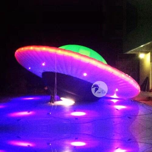 Cosmic Planet Giant Advertising LED Inflatable Flying Saucer 5m Sky Flight Helium UFO