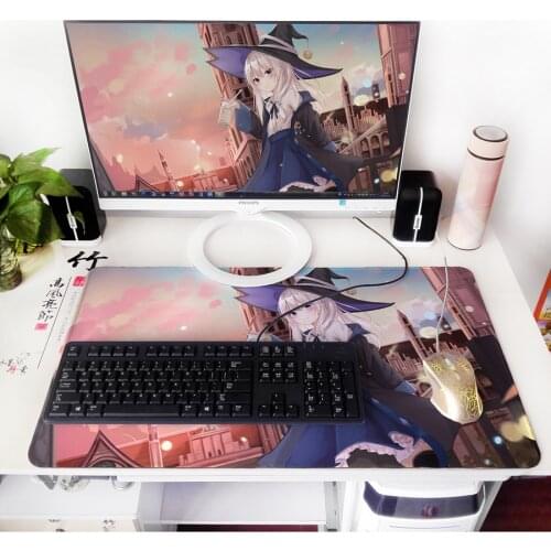 Anime Wandering Witch: The Journey of Elaina Celesteria Mouse Pad Fran Cosplay Waterproof Keyboard Mouse Pad HD Laptop Game Mat
