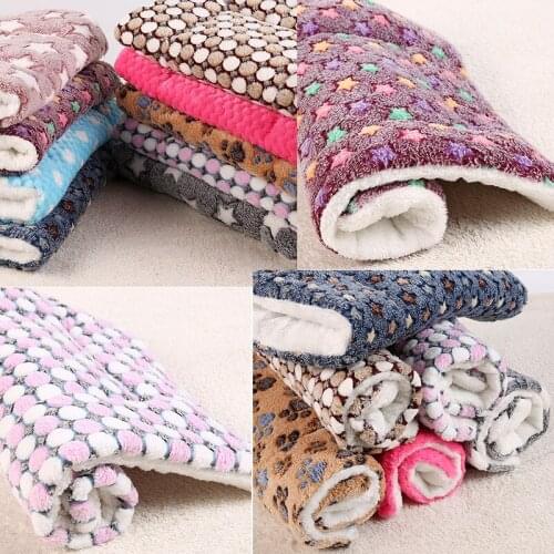 Pet Sleeping Mat Cat Bed Dog Bed Thickened Pet Soft Wool Mat Blanket Mmattress Household Portable Washable Warm Carpet