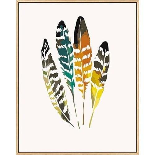 Colorful Feathers Paint By Number Kit Feathers Painting Feather Art Abstract Acrylic Painting Living Room Decor Gift For Her