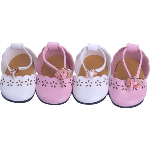 Doll Shoes Solid Color Hollow Out Shoes with Bandages fit 18" American , 45cm Doll Accessories Shoes