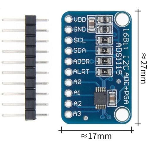 1PCS 16 Bit I2C ADS1115 Module ADC 4 channel with Pro Gain Amplifier RPi