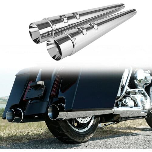 Motorcycle 4" Megaphone Exhaust Muffler Slip-On For Harley Touring Ultra Classic FLHTCU FLHR FLTR FLHX Road Electra Street Glide