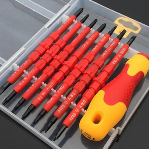8PCS Insulated Screwdriver Set Household Repairing Maintenance Electrician Tool Kit CRV Bits