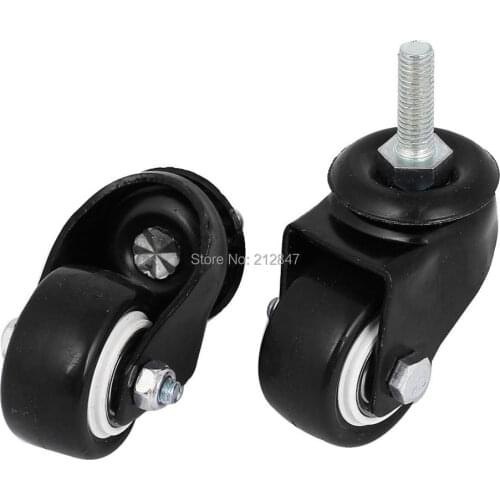 Office Computer Chairs 8mm Thread Stem 1.5 Dia Rubber Swivel Caster Wheel 2pcs