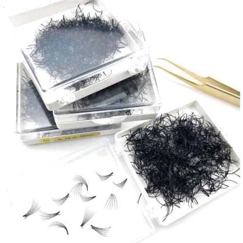 Wholesale Bulk Pre-made 6D Loose Fan Lashes Glue Bonded Pre-fans Semi Permanent Cluster Eyelash Extensions 8-14mm