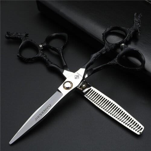 "Hairdressing Tools 6 Inch Dragon Shank Bearing Thinning Scissors Shears Hairdressing Japanese Steel Stainless Steel Type Teeth"