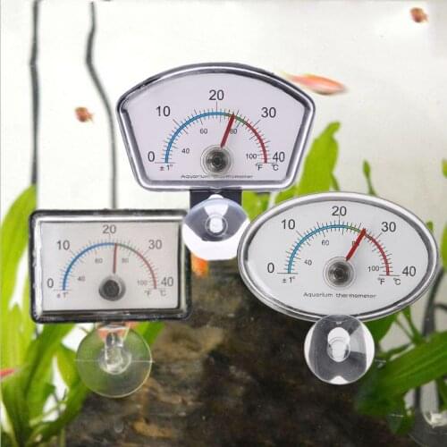 Aquarium Thermometer Pointer Fish Tank Temperature Dial Submersible Suction Cup