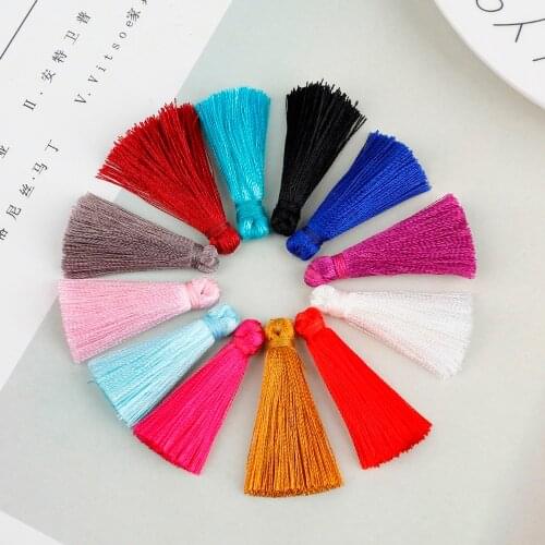 Polyester Silk Tassel Earrings Charms Chinese Knot Cotton Tassels For Jewelry Making DIY Mix Color 35mm 10-20pcs/lot