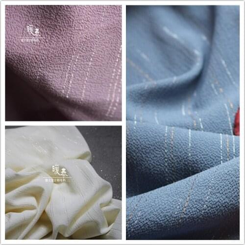 Striped Bubble Pleated Chiffon Fabric Blue Pink Yellow DIY Patchwork Decor Stage Clothes Shirt Skirt Dress Designer Fabric