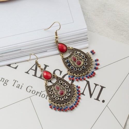 Luxury Bohemian Ethnic Wedding Drop Earrings for Women