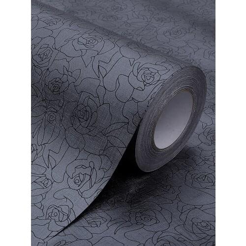 Nuelife Black rose flower pattern self-adhesive glass sticker shading anti-peeping sunscreen opaque toilet bathroom window film