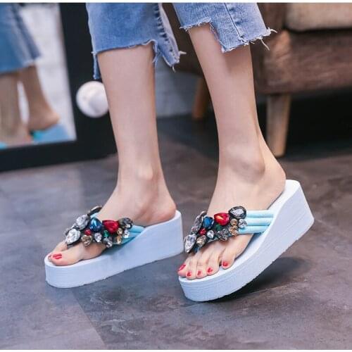 Sunny Everest 2020 slippers women Beach Holiday Wear Slippers Crystal Non-Slip Womens Shoes Casual shoes woman flip flops