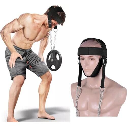 Neck Strength Trainer Head Weight Lifting Belt Adjustable Weight-bearing Cap for Gym Fitness Home Body Building Training
