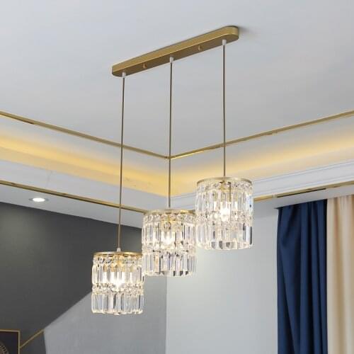 Modern Minimalist Crystal Pendant Lights Nordic Living Room Decoration Kitchen Hanging Lamp for Bedroom Bedside Lighting Fixture