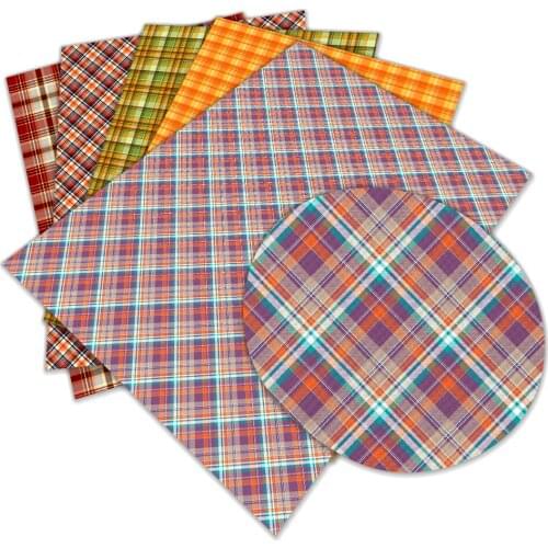 Printed Thanksgiving Pumpkin Faux Leather Fabric for DIY Handmade Bow Decoration 22*30cm