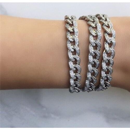 Iced out Hiphop bracelet 5A cubic zirconia White Gold Filled Party Party Anniversary for women men Popular Rock Jewelry