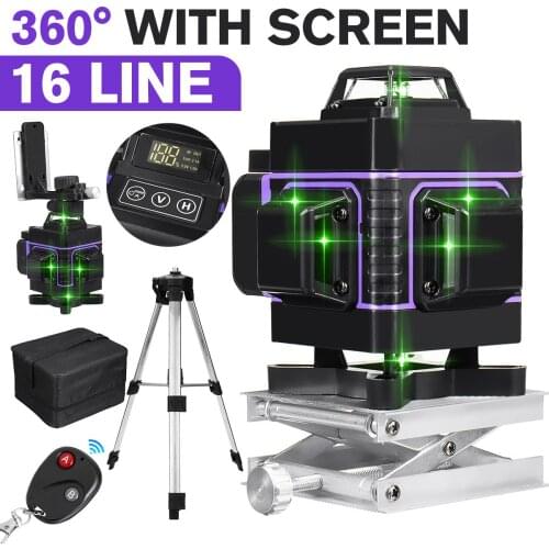 8/12/16 Lines 2/3/4D Laser Level Green Line Auto Self-Leveling 360 Horizontal Vertical Cross Super Powerful Laser Levels