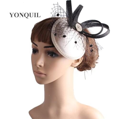Vintage Hair Fascinators With Veils Party Hats On Hair Clips Loops Brooch Adorn For Women Wedding Occasion Accessories MYQ102