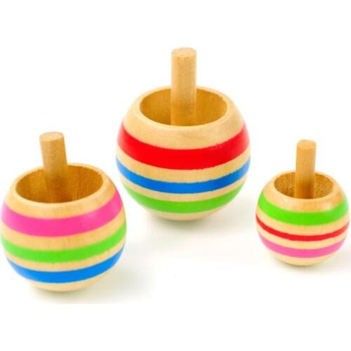 3pcs Wood Flip Over Top Tippie Top Spinning Top Magic Toy Kids Toys Boys Favor Gift