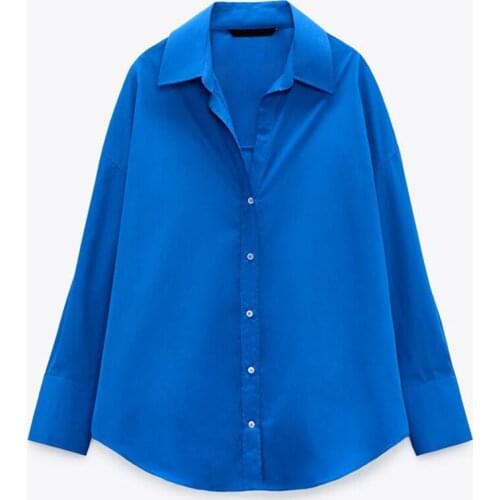 ZAAHONEW New Autumn Woman Blue Casual Fashion Yellow Long Sleeve Office Female Shirt Blouse Coat