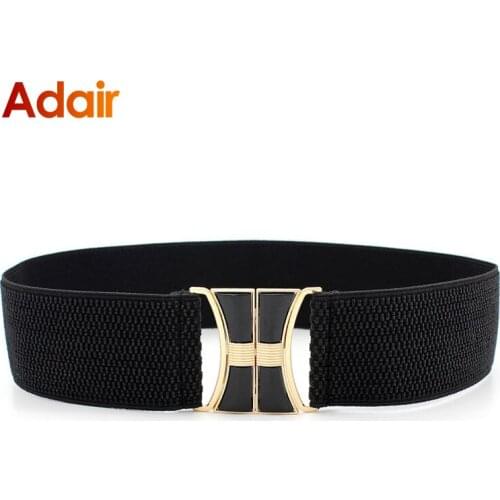 Women Elastic Belts High Quality Waist Band Dress Best Maching Fashion Belts for Lady Classic Black Strap LB2178