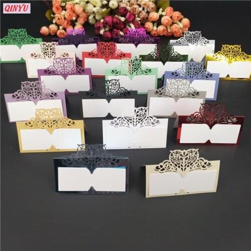 10/50/100 PCS Hollow out Luxury Table Name Place Cards Wedding Christmas Birthday Party Invite Cards Table Decoration Favor 5Z