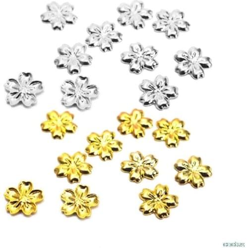 100Pcs Cherry Flower Frame For Jewelry UV Resin Charm Filling Bezel Setting Cabochon Fillers
