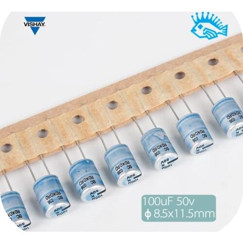 2pcs/20pcs 50V100uF 50V VISHAY BC036 Phili New Water Blue Silver Aluminum Shell Audio Electrolytic Capacitor