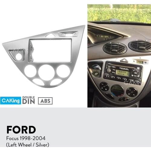 2DIN Car Fascia Radio Panel for FORD Focus 1998-2004 (Left Wheel) Dash Fitting Kit Install Facia Plate Adapter Cover Bezel Trim