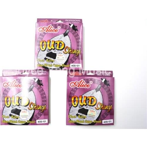 3 Sets of Alice AOD-121 OUD Strings Clear Nylon Silver-Plated Copper Wound 12-String Free Shipping Wholesales