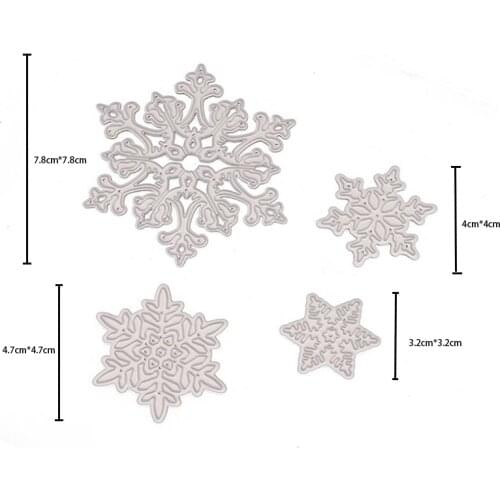 4pcs metal cutting dies Christmas snowflakes cut die mold frame Scrapbook paper craft knife mould blade punch stencils dies