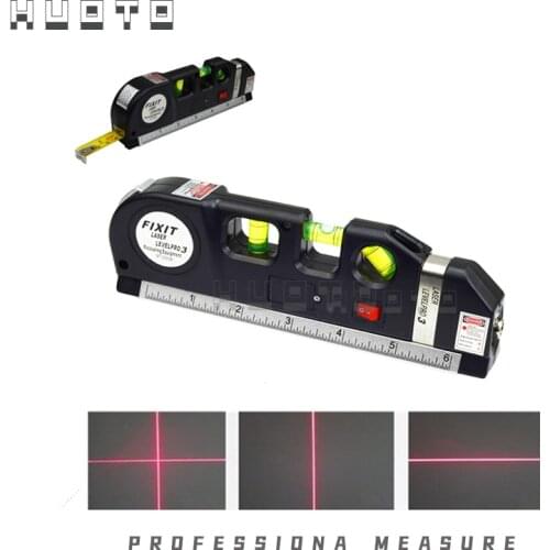 4 in 1 Infrared Laser Level Cross Line Laser Multipurpose Level Laser Horizon Vertical spirit level tool with 2.5m measure tape