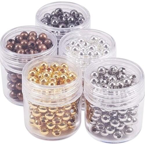 5 Box 2/3.2/4mm 5 Color Iron Round Spacer Beads Smooth Tiny Metal Stardust Base Bead Spacers for Jewelry Making Findings F70