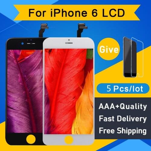 5Pcs/Lot AAA+++ No Dead Pixel For IPhone 6 LCD Display Screen Digitizer Assembly Replacement Pantalla 4.7 Perfect Repair Screen